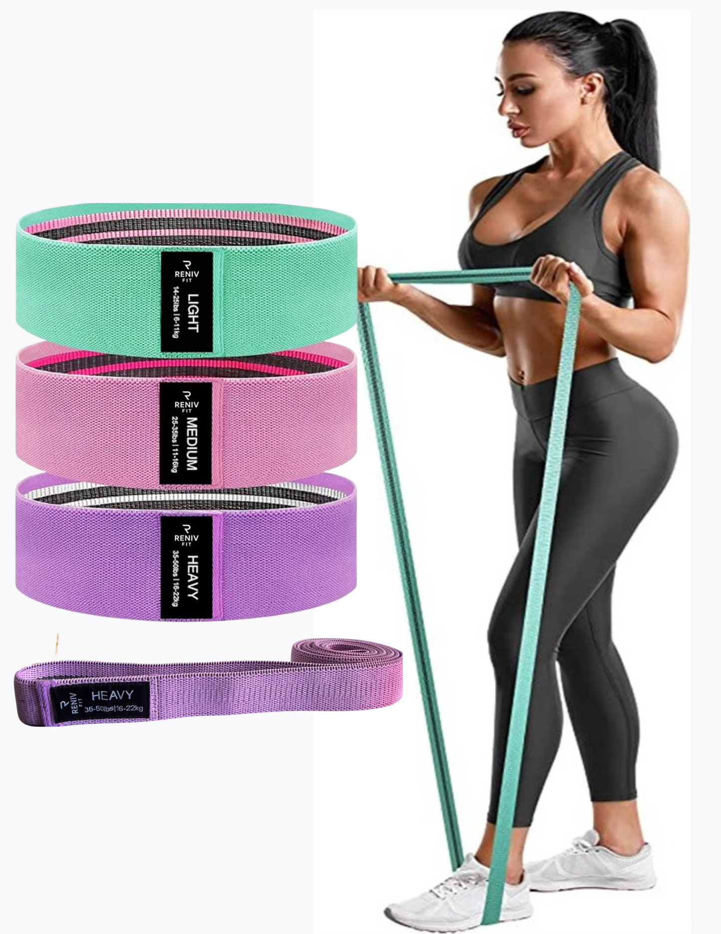 Reniv Fit Premium Resistance Bands - Full Body Workout-Sculp Your Body Anywhere, Anytime