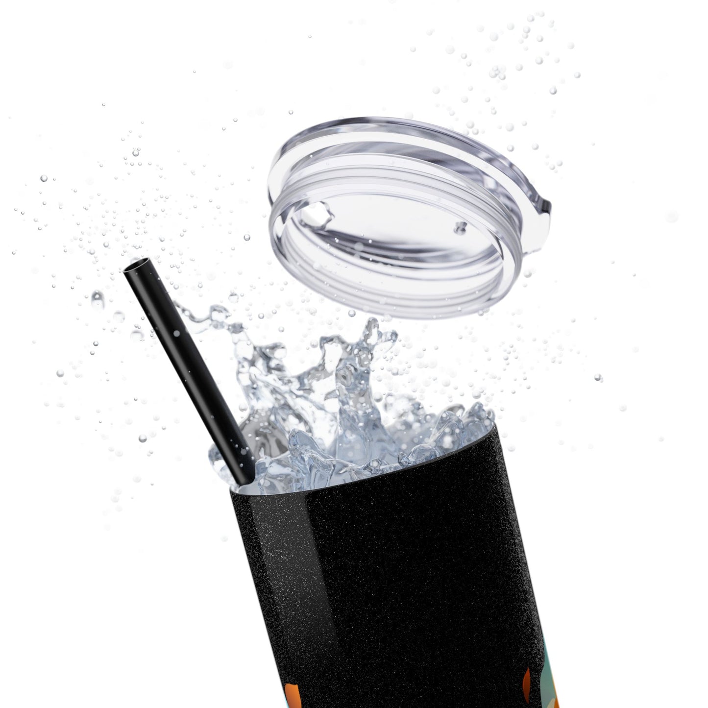Modern F loral Warmth Skinny Tumbler with Straw, 20oz