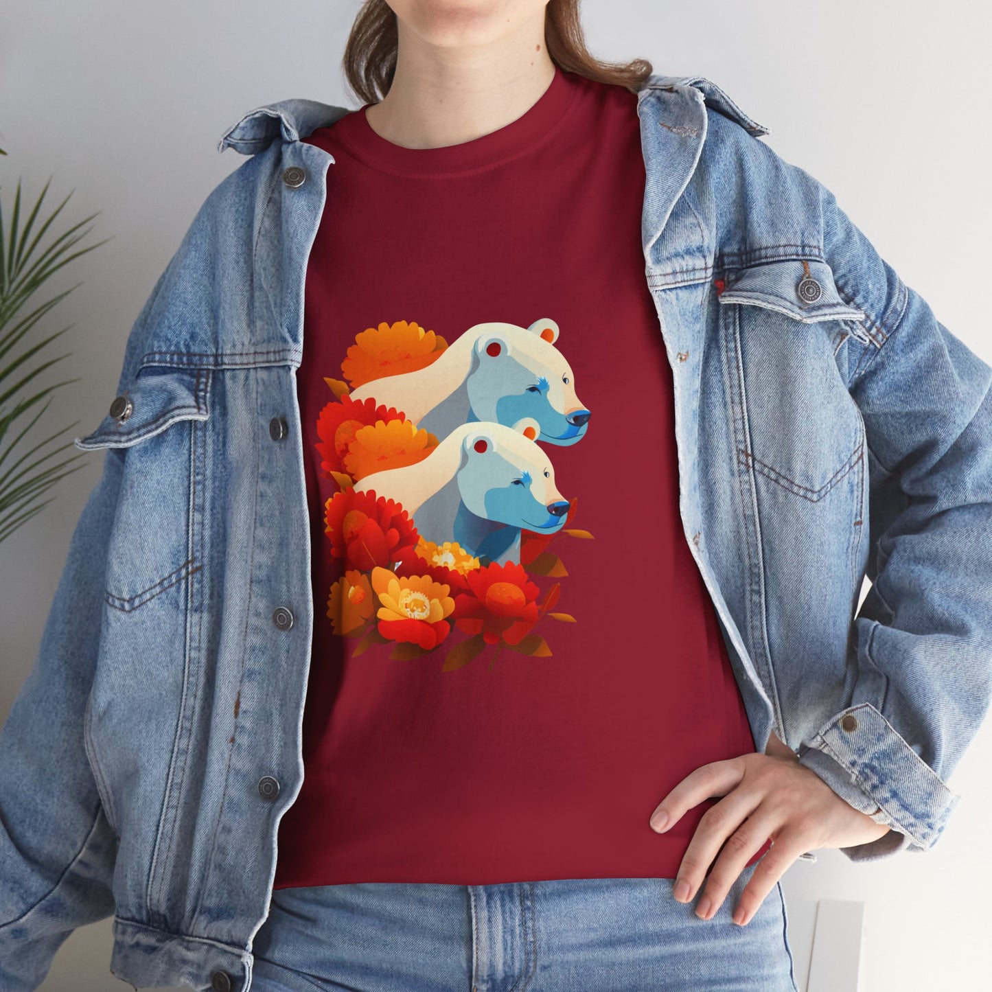 Floral Bear T-Shirt — Cute Bear with Flower Design