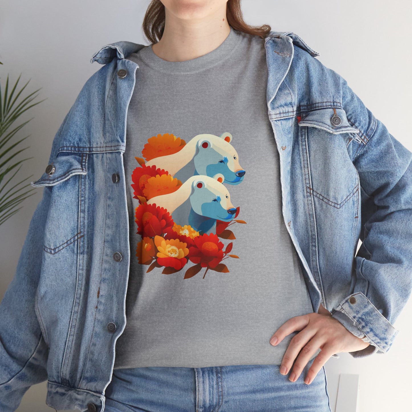 Floral Bear T-Shirt — Cute Bear with Flower Design