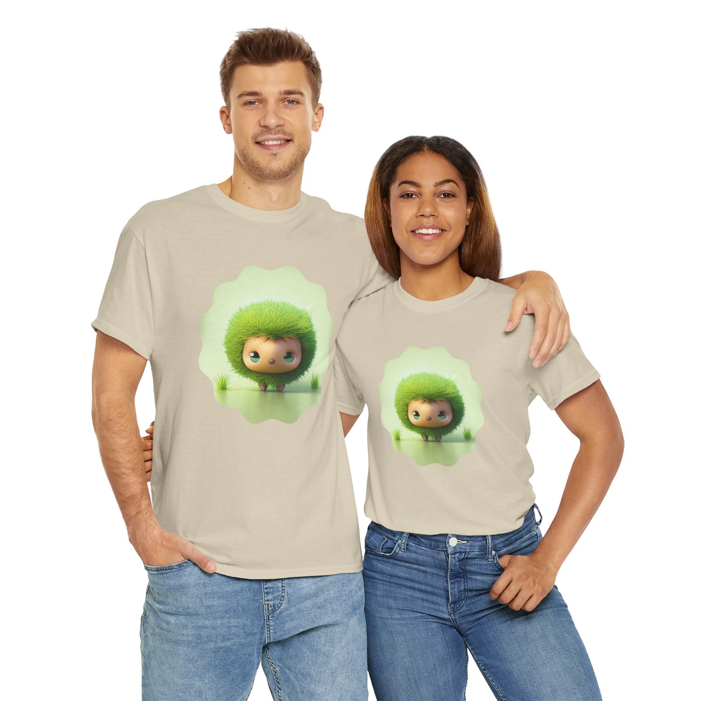 Green Cute CharacterTrendy Unisex Heavy Cotton Tee