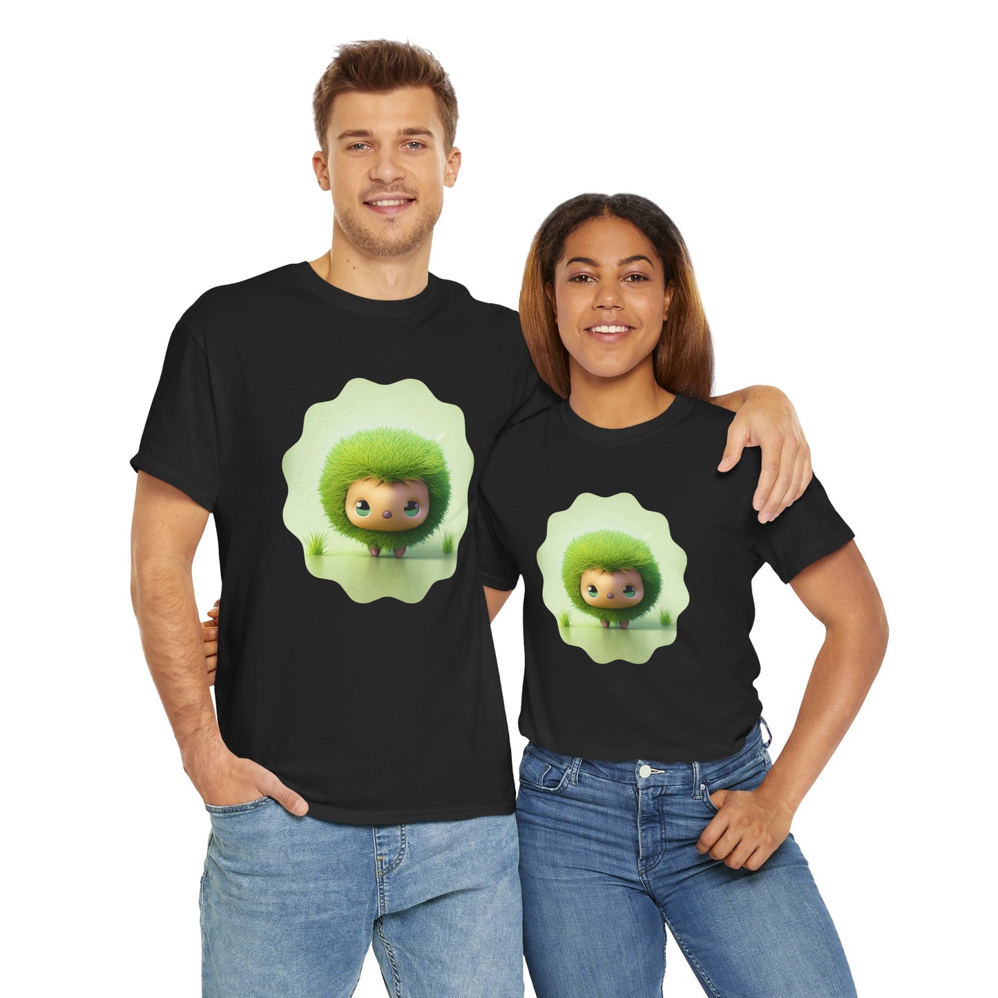 Green Cute CharacterTrendy Unisex Heavy Cotton Tee