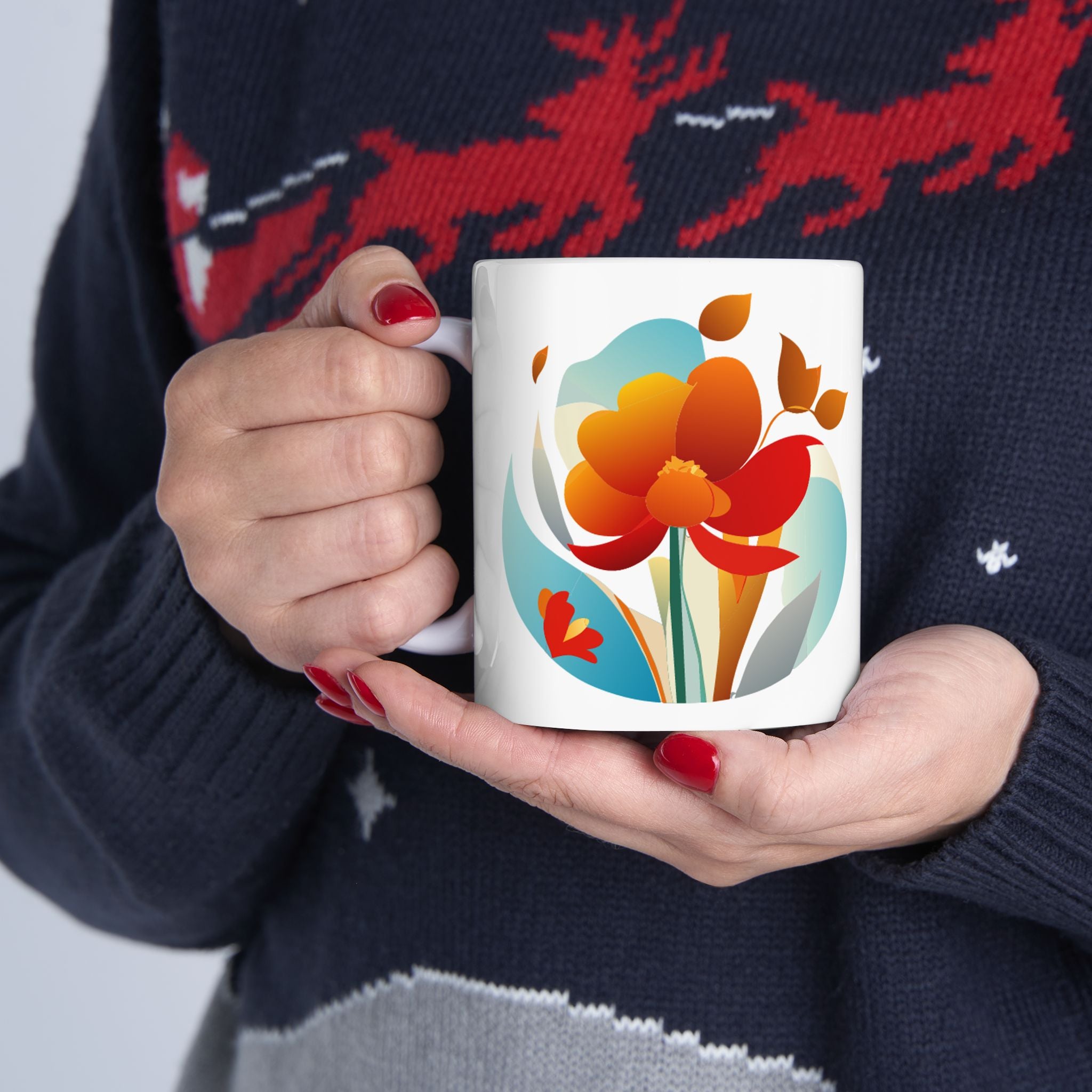 Sunrise Flowers Art Ceramic Mug 11oz & 15 oz