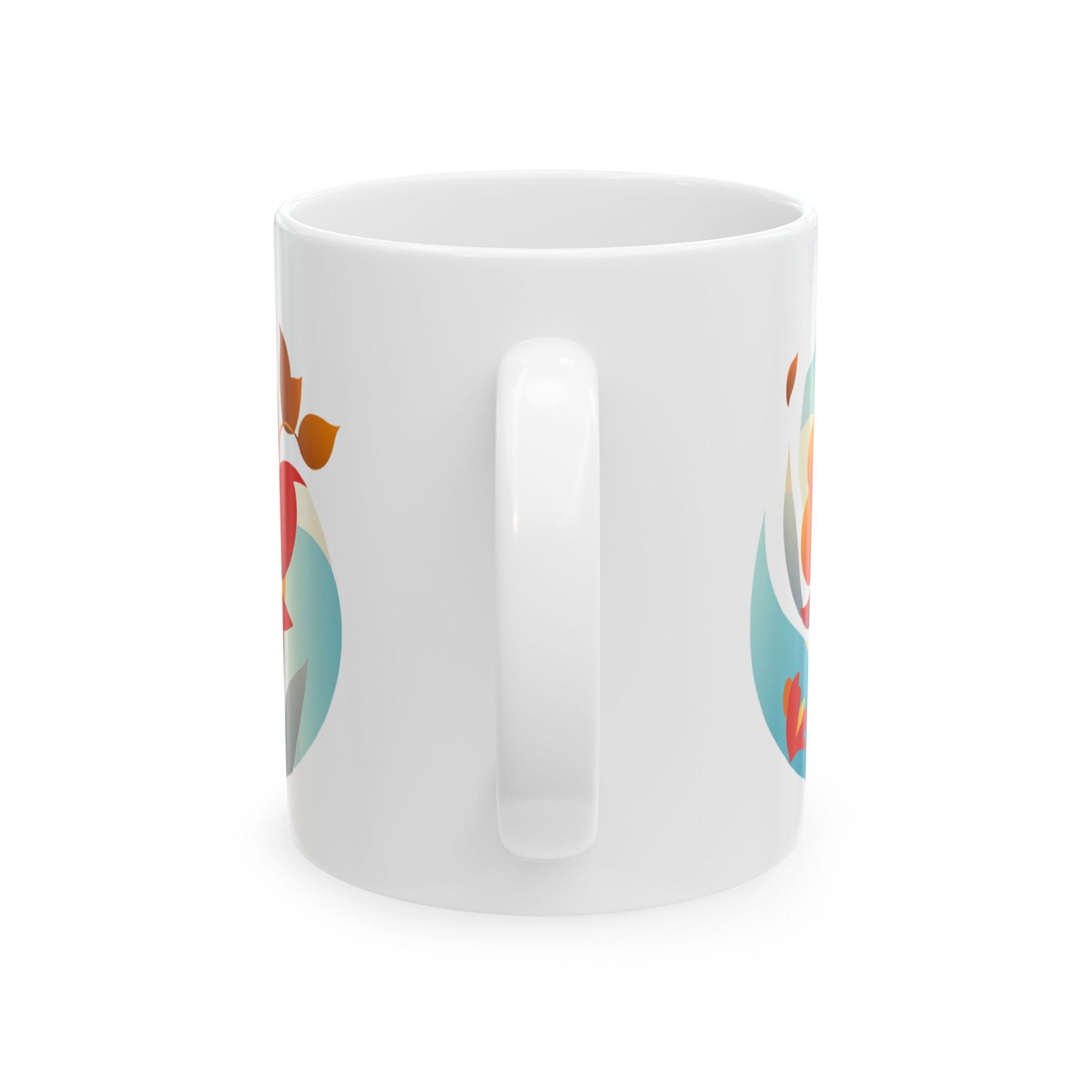 Sunrise Flowers Art Ceramic Mug 11oz & 15 oz