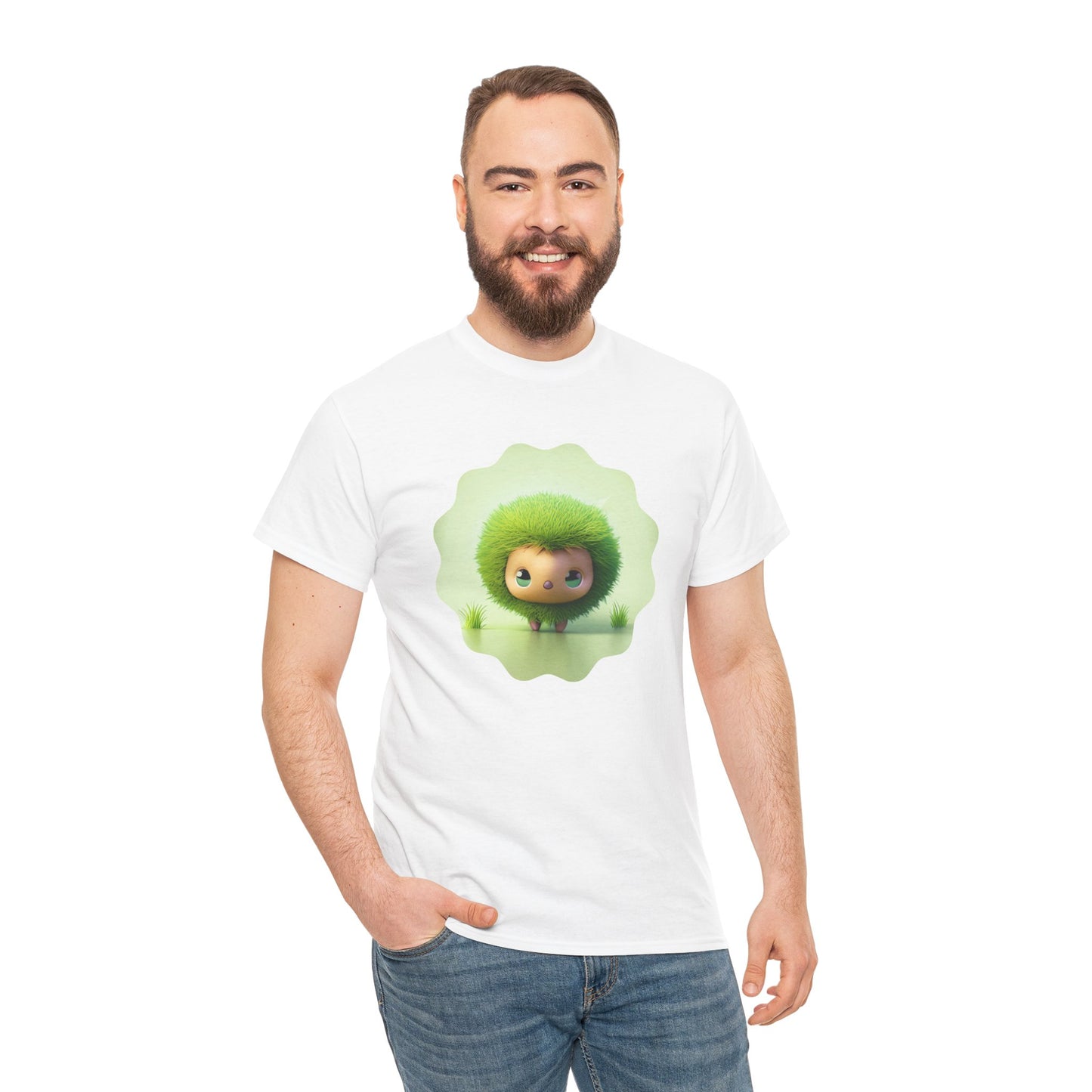 Green Cute CharacterTrendy Unisex Heavy Cotton Tee