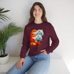 Bear Flower Crewneck Sweatshirt - Cozy Unisex Floral Top