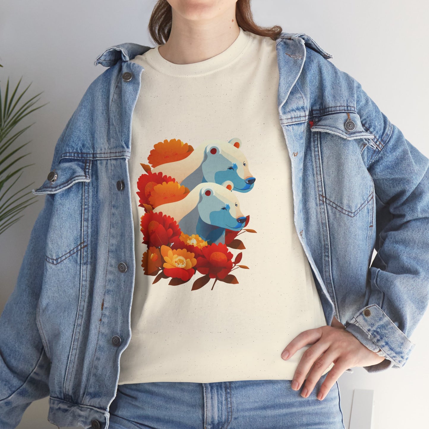 Floral Bear T-Shirt — Cute Bear with Flower Design