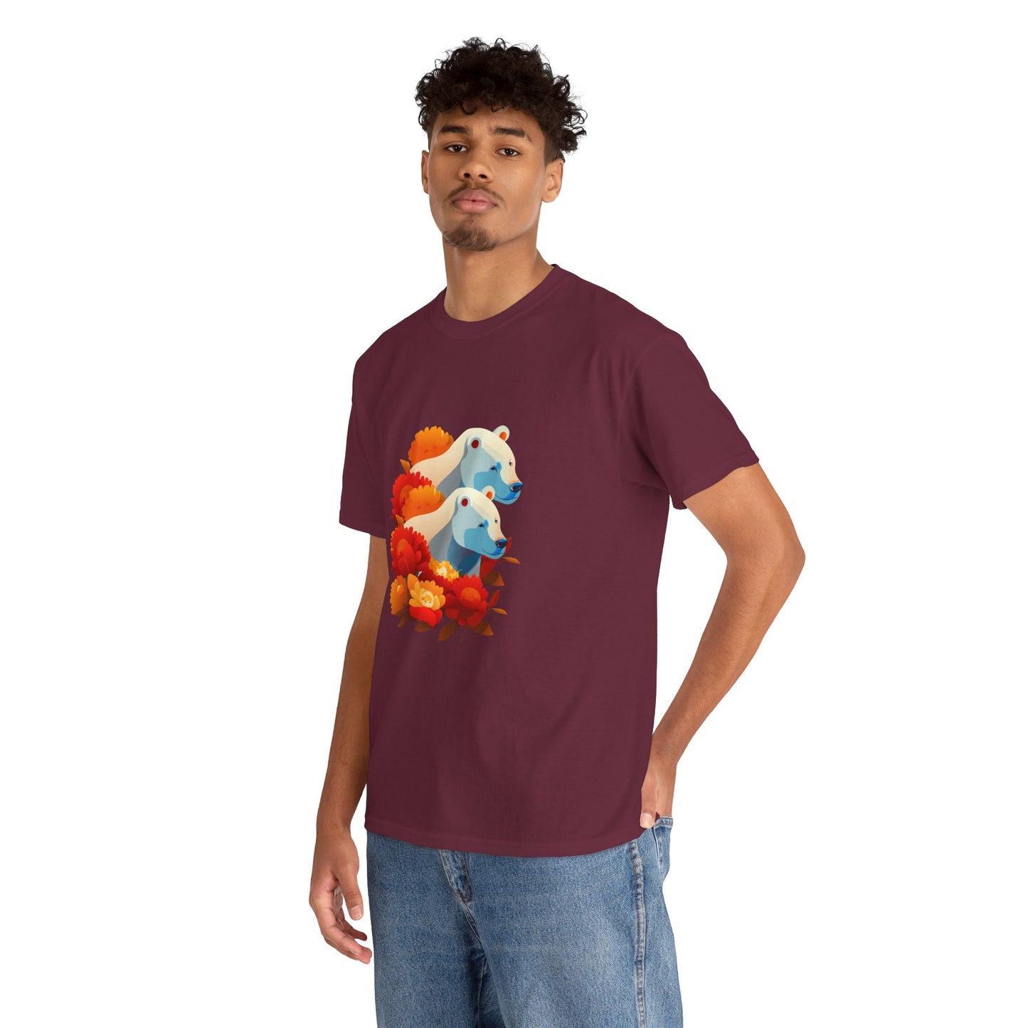 Floral Bear T-Shirt — Cute Bear with Flower Design
