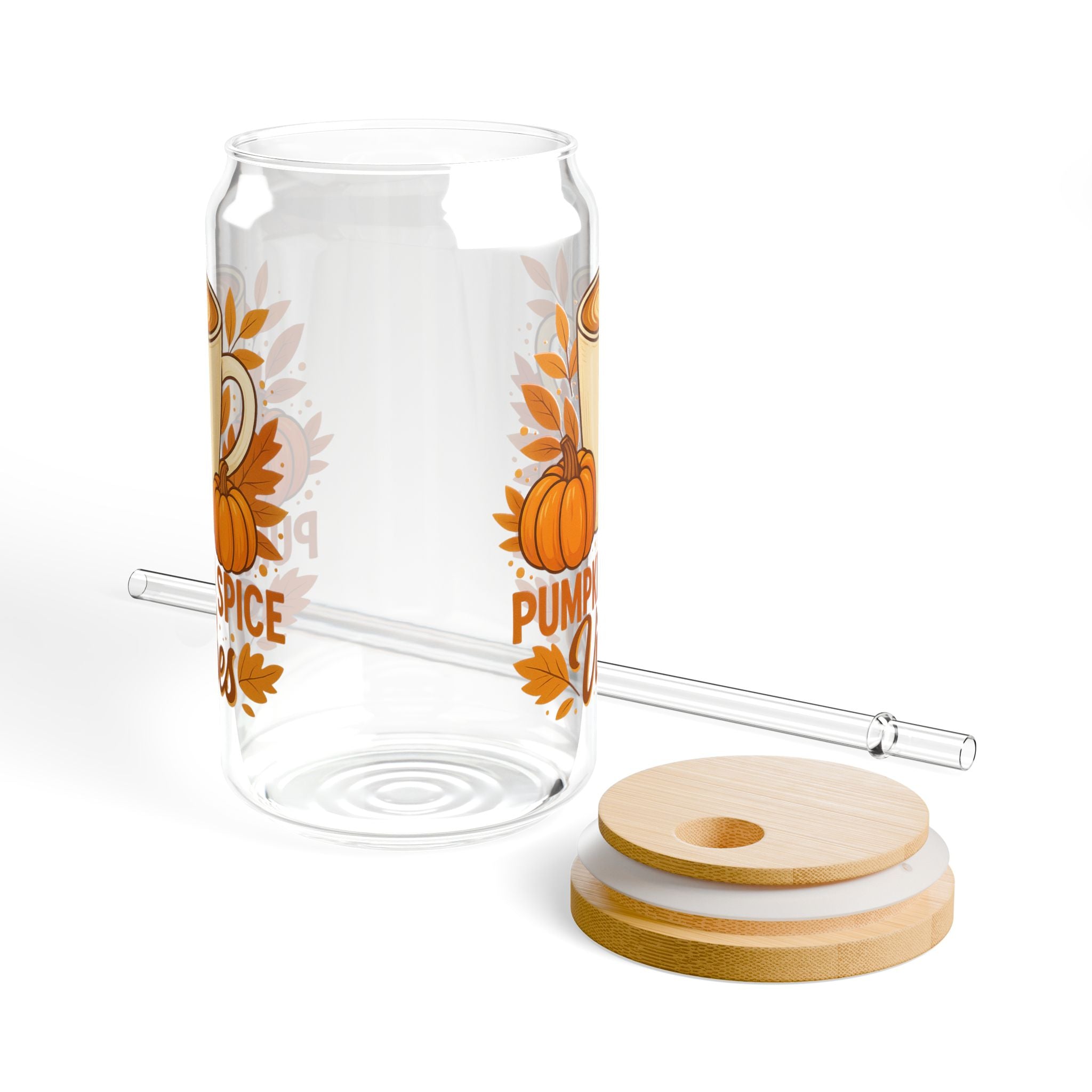 Cozy & Elegant Fall Sipper Glass, 16oz