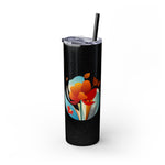 Modern F loral Warmth Skinny Tumbler with Straw, 20oz