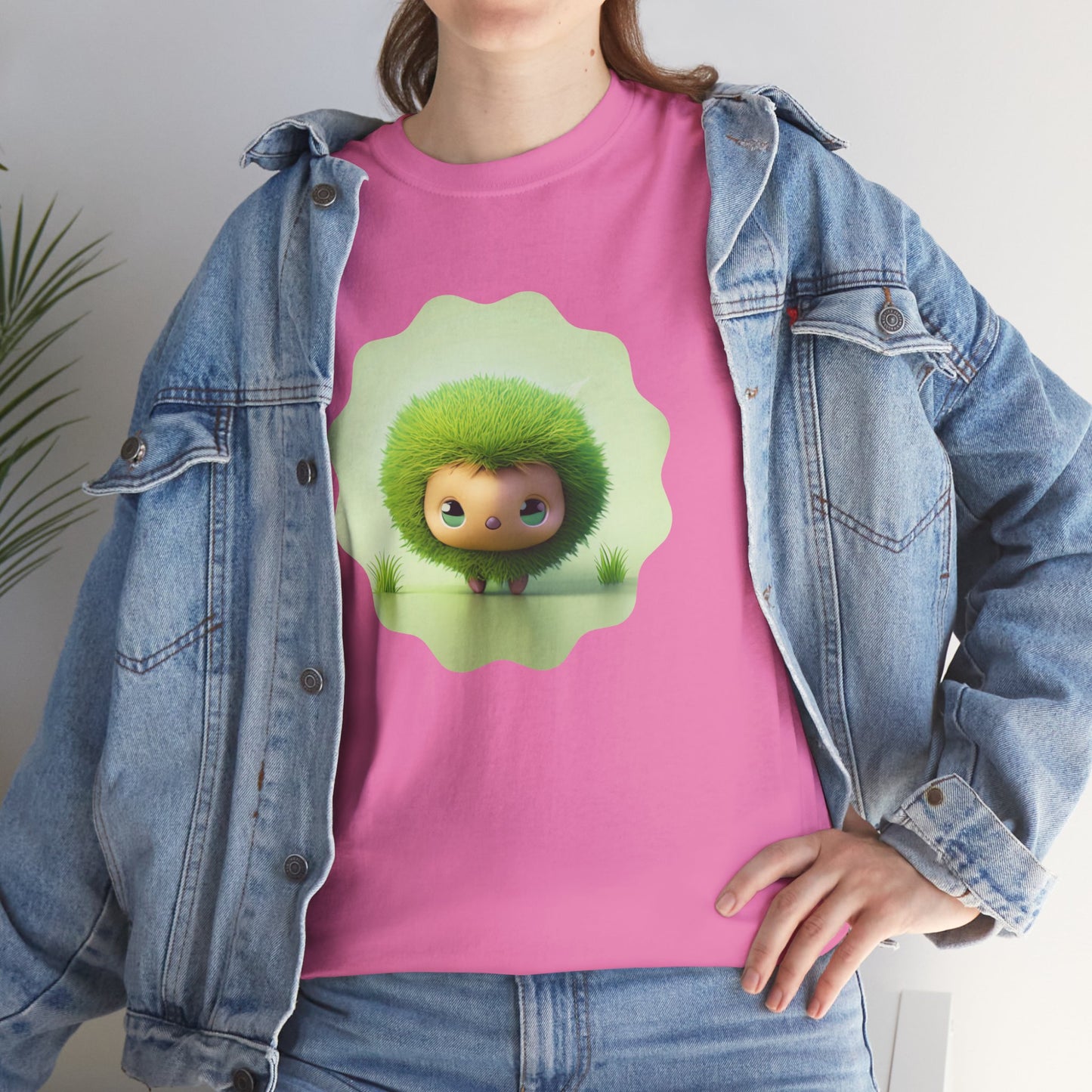 Green Cute CharacterTrendy Unisex Heavy Cotton Tee