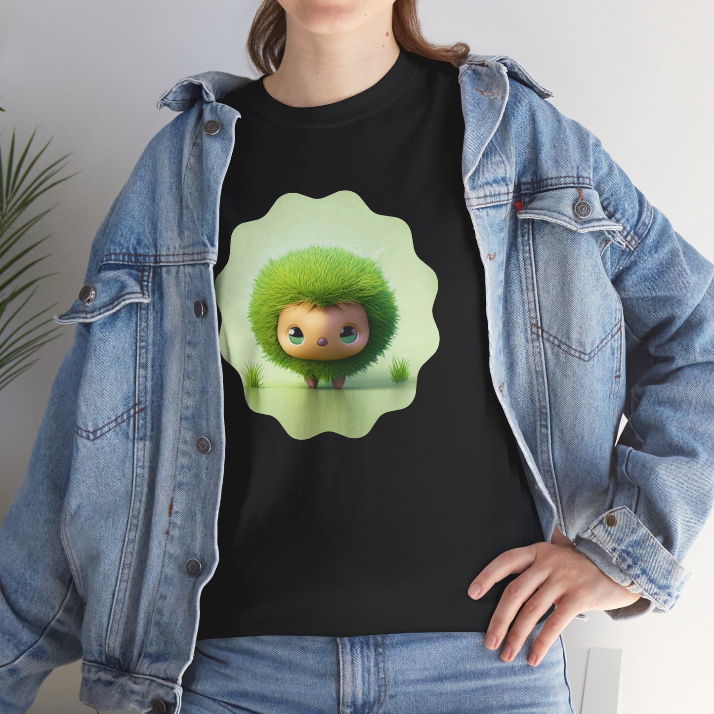 Green Cute CharacterTrendy Unisex Heavy Cotton Tee