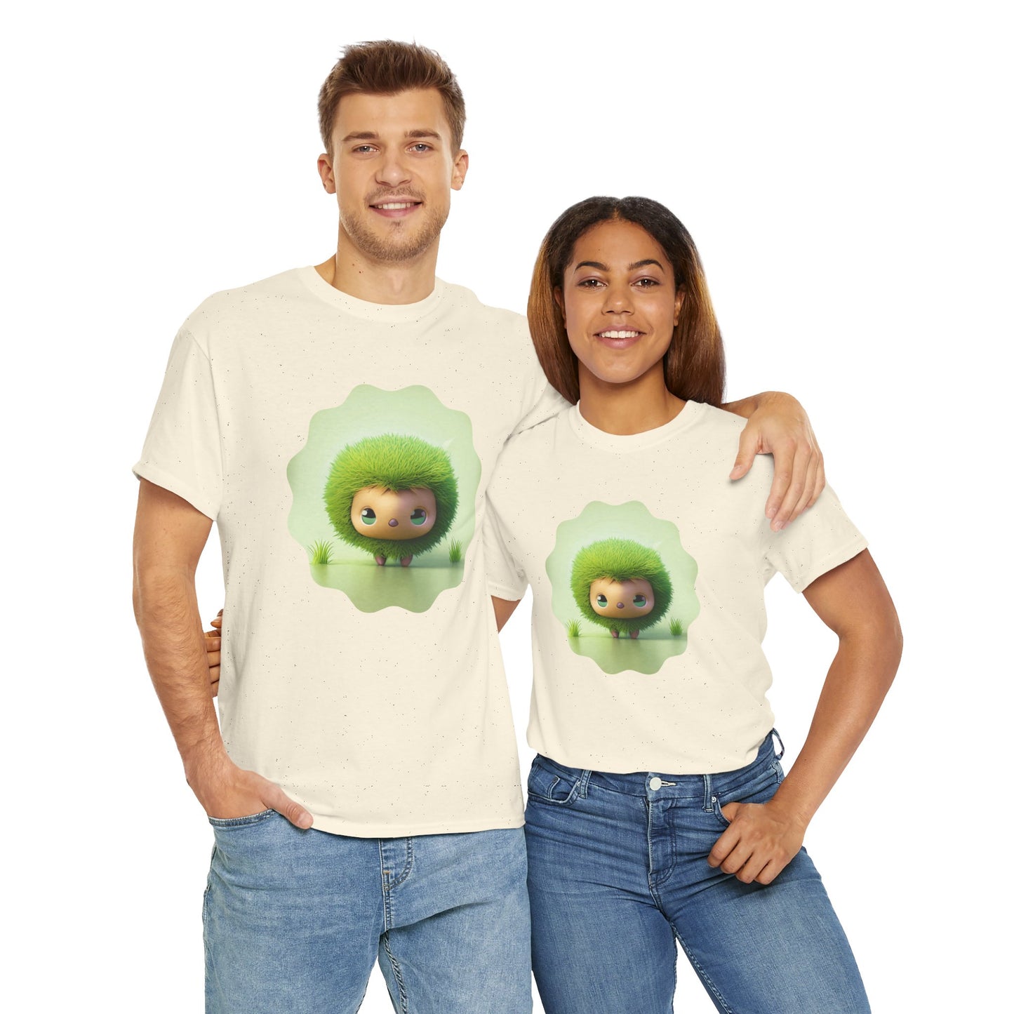 Green Cute CharacterTrendy Unisex Heavy Cotton Tee