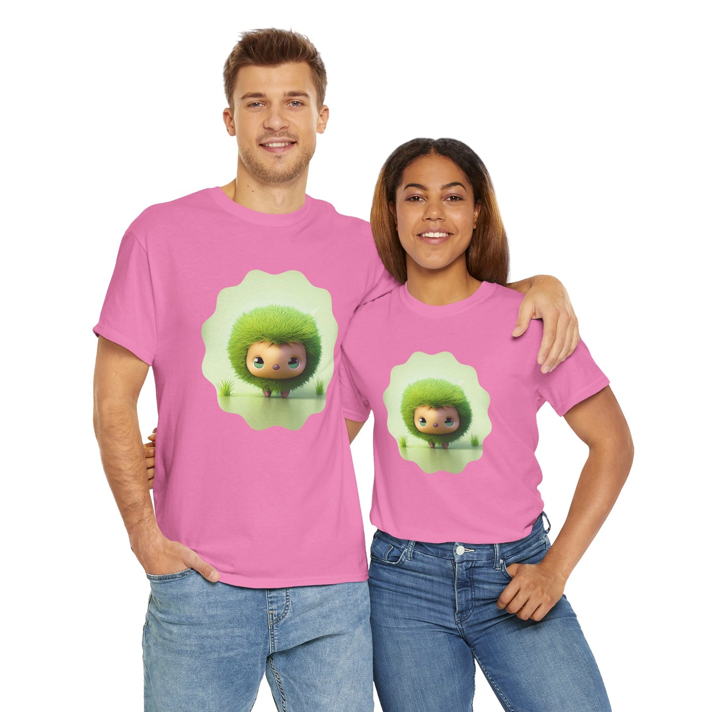Green Cute CharacterTrendy Unisex Heavy Cotton Tee