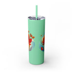 Modern F loral Warmth Skinny Tumbler with Straw, 20oz