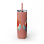 Modern F loral Warmth Skinny Tumbler with Straw, 20oz