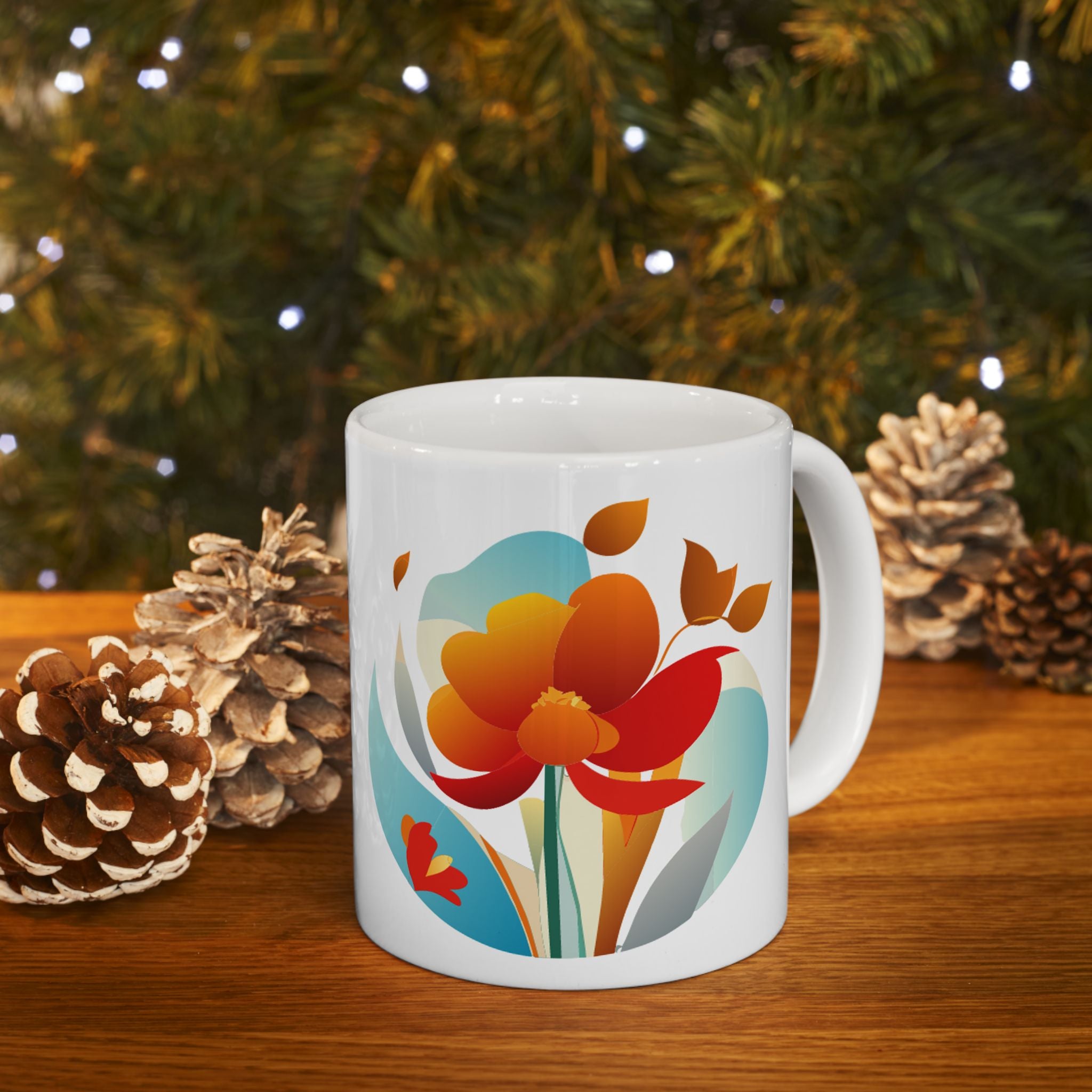 Sunrise Flowers Art Ceramic Mug 11oz & 15 oz