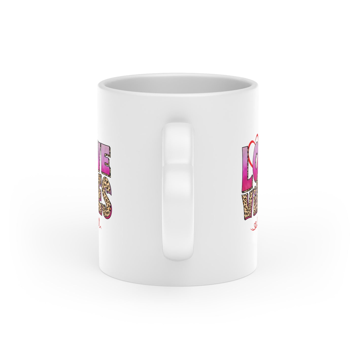 Love Vibes Heart-Shaped Mug 11 oz