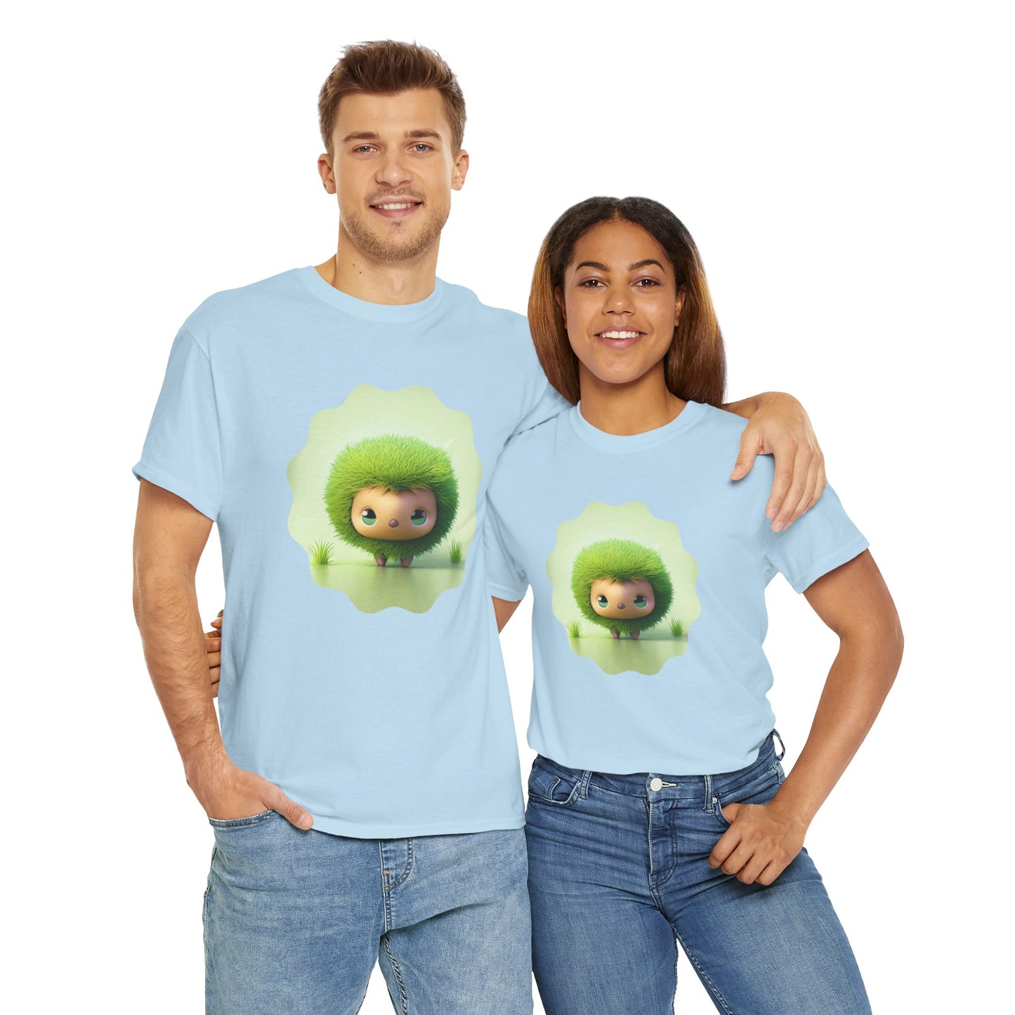 Green Cute CharacterTrendy Unisex Heavy Cotton Tee