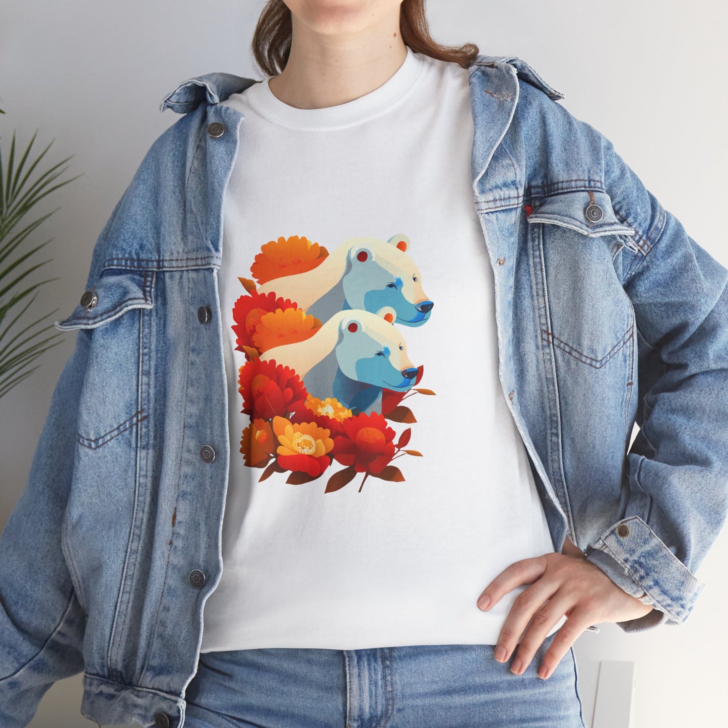 Floral Bear T-Shirt — Cute Bear with Flower Design