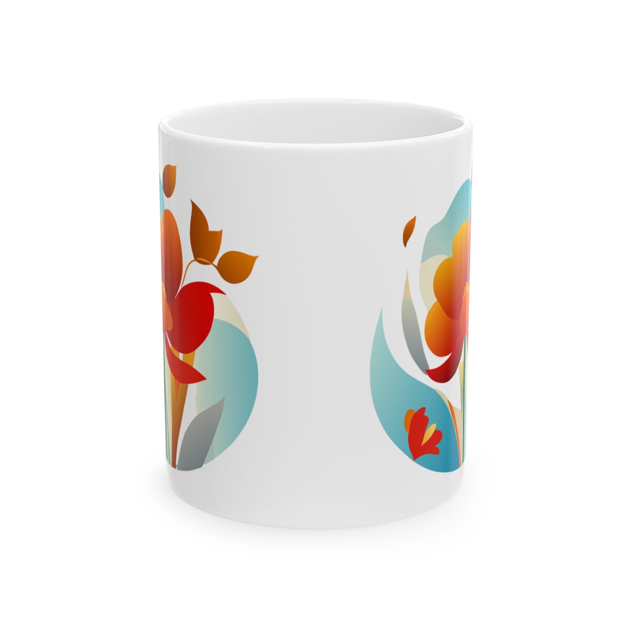 Sunrise Flowers Art Ceramic Mug 11oz & 15 oz