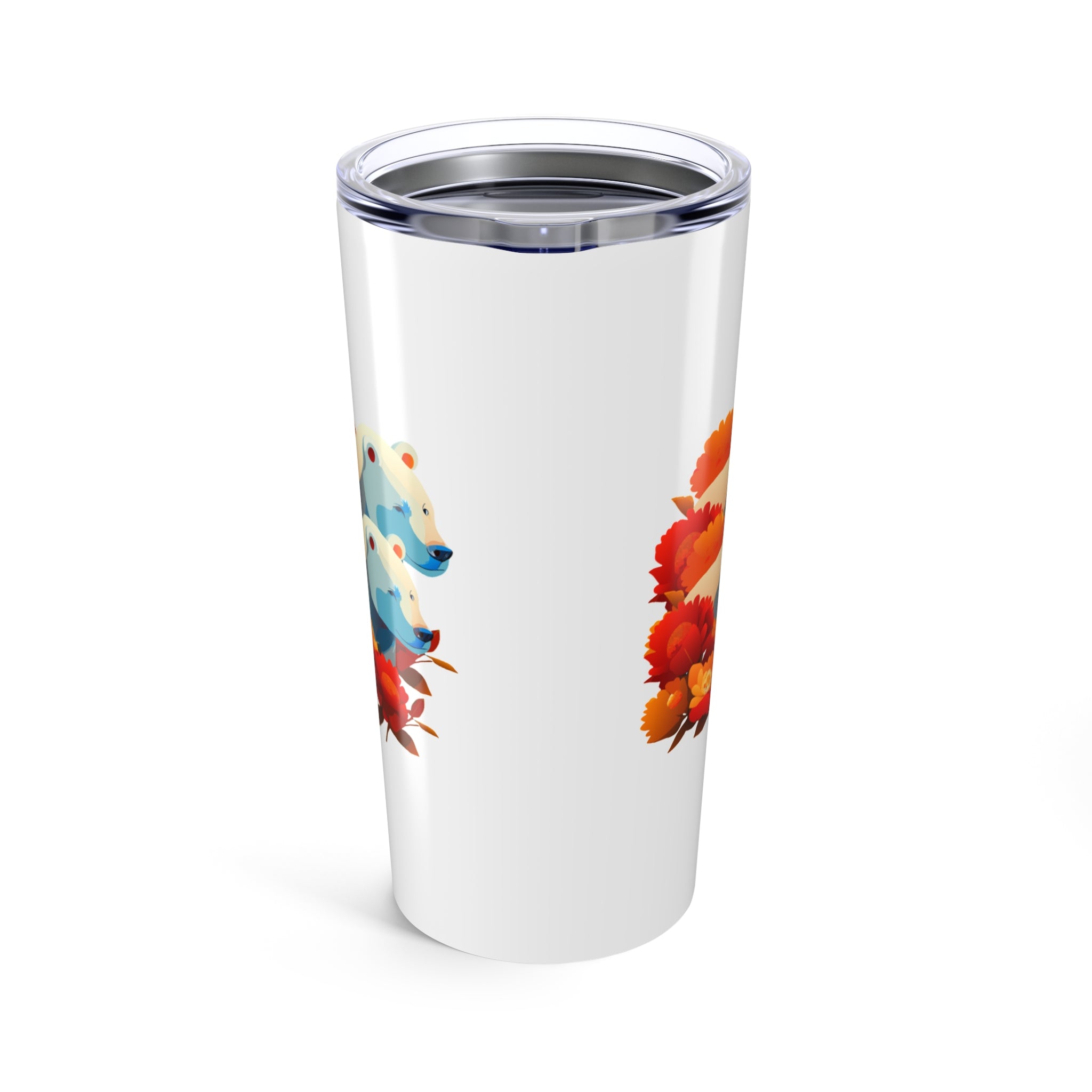 Bears Floral Design Mug for Nature Lovers and Wildlife Enthusiasts 20oz Tumbler