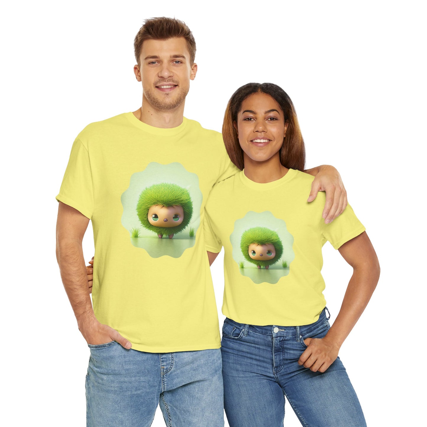Green Cute CharacterTrendy Unisex Heavy Cotton Tee