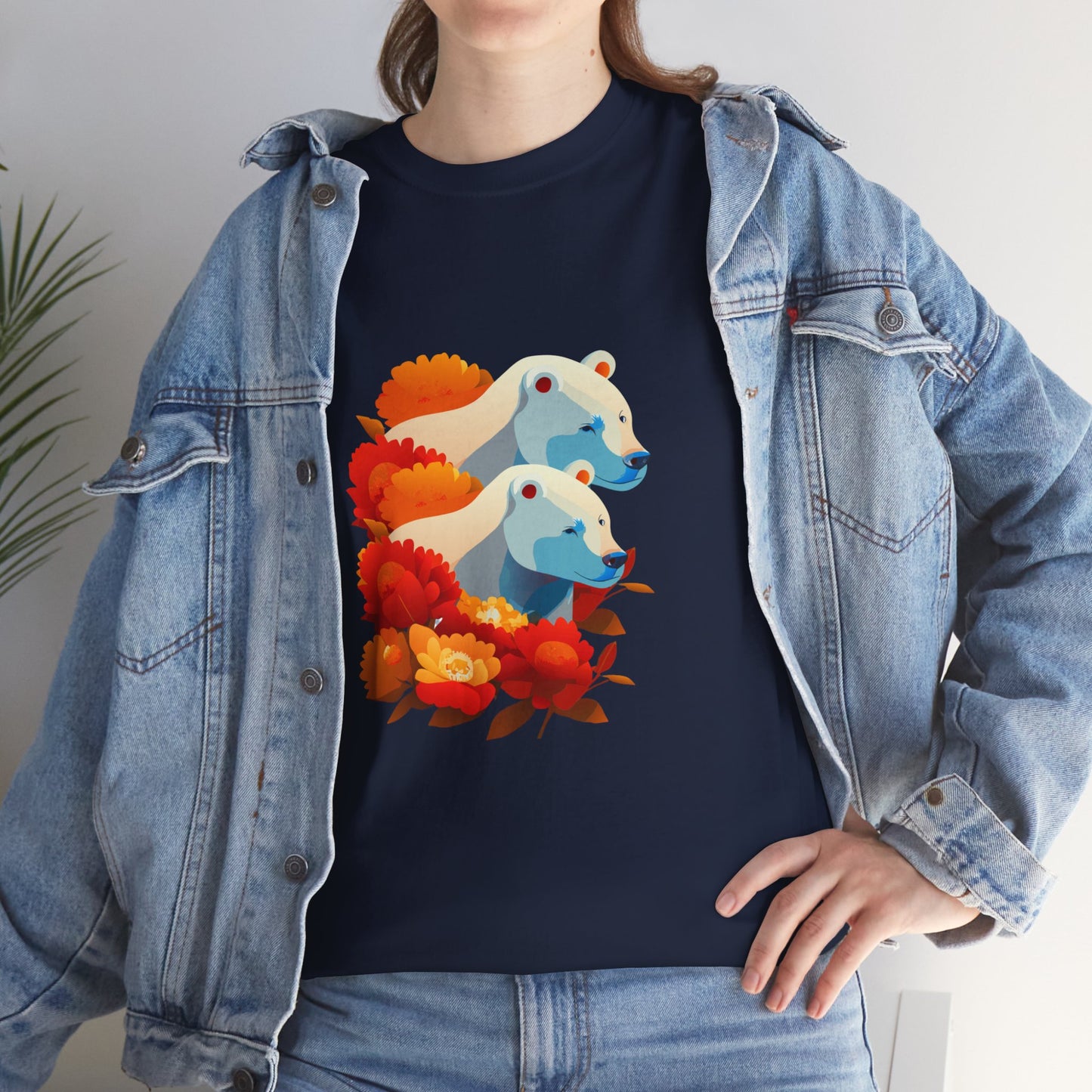 Floral Bear T-Shirt — Cute Bear with Flower Design