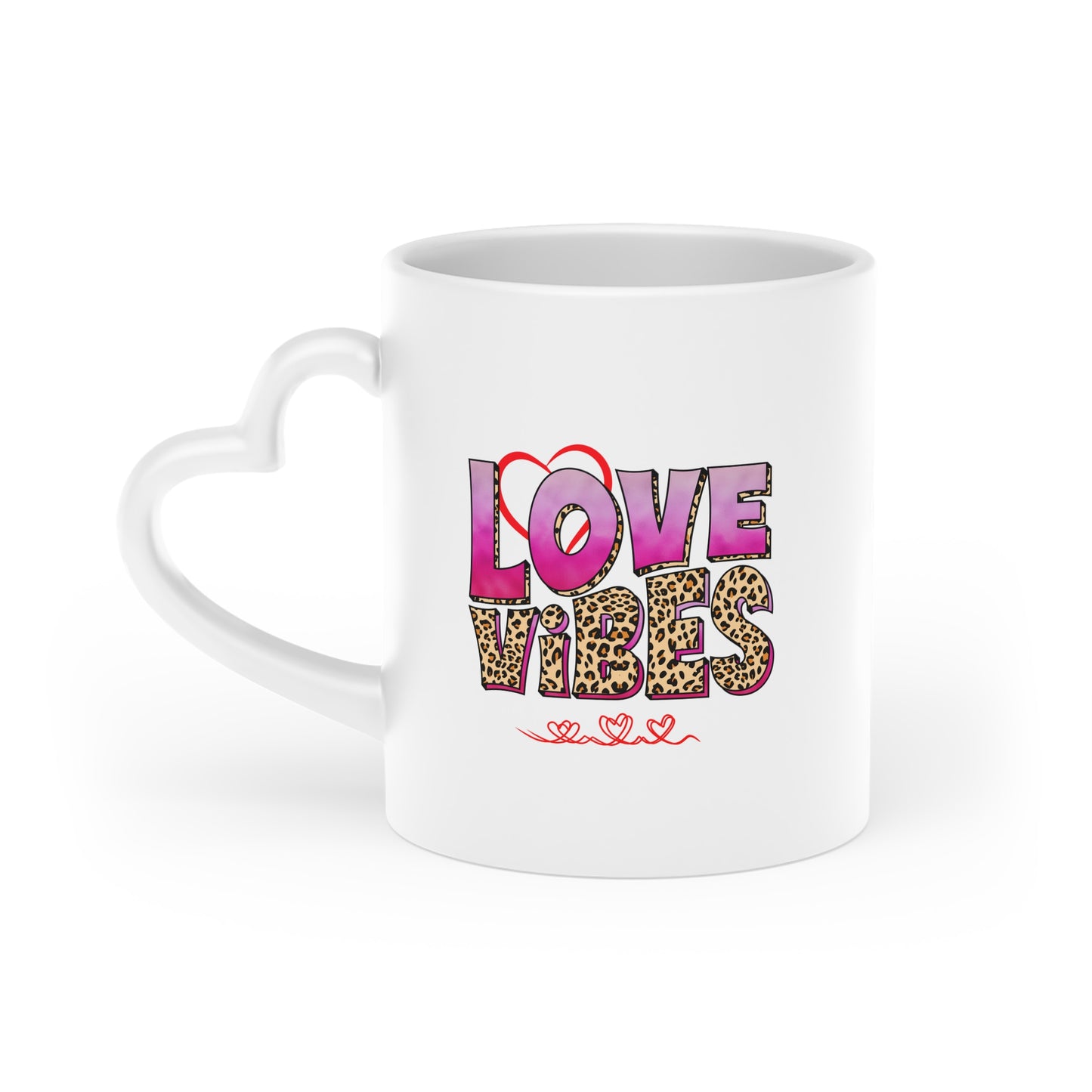 Love Vibes Heart-Shaped Mug 11 oz
