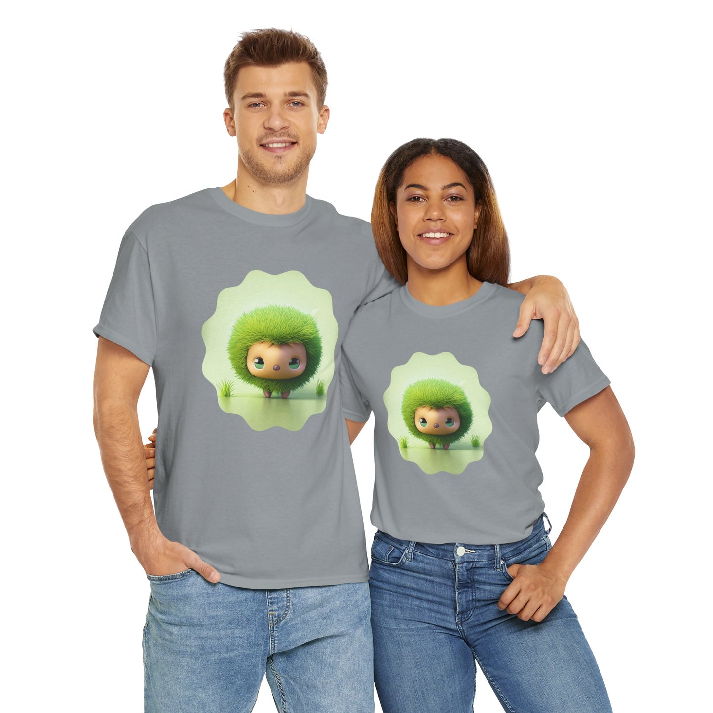 Green Cute CharacterTrendy Unisex Heavy Cotton Tee