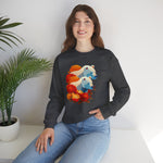 Bear Flower Crewneck Sweatshirt - Cozy Unisex Floral Top