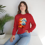 Bear Flower Crewneck Sweatshirt - Cozy Unisex Floral Top