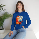 Bear Flower Crewneck Sweatshirt - Cozy Unisex Floral Top