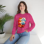 Bear Flower Crewneck Sweatshirt - Cozy Unisex Floral Top