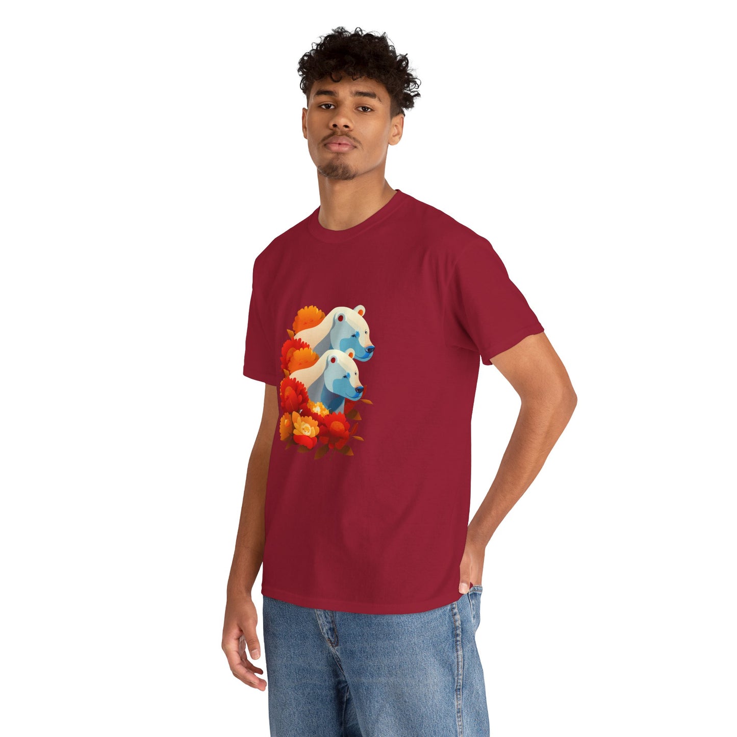 Floral Bear T-Shirt — Cute Bear with Flower Design