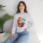 Bear Flower Crewneck Sweatshirt - Cozy Unisex Floral Top