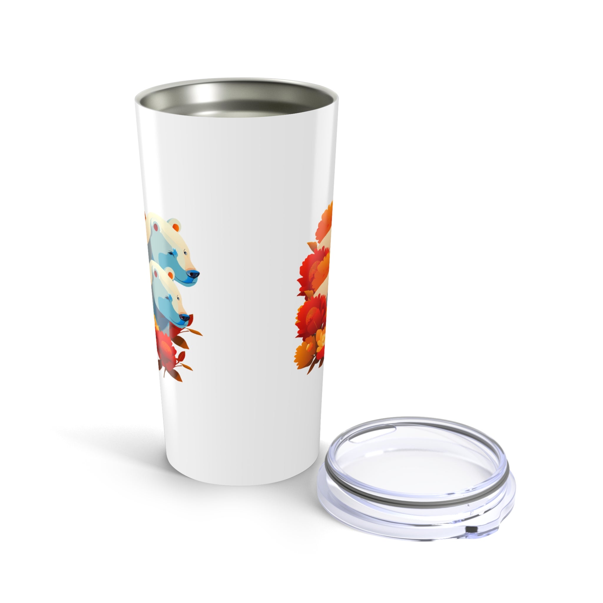 Bears Floral Design Mug for Nature Lovers and Wildlife Enthusiasts 20oz Tumbler
