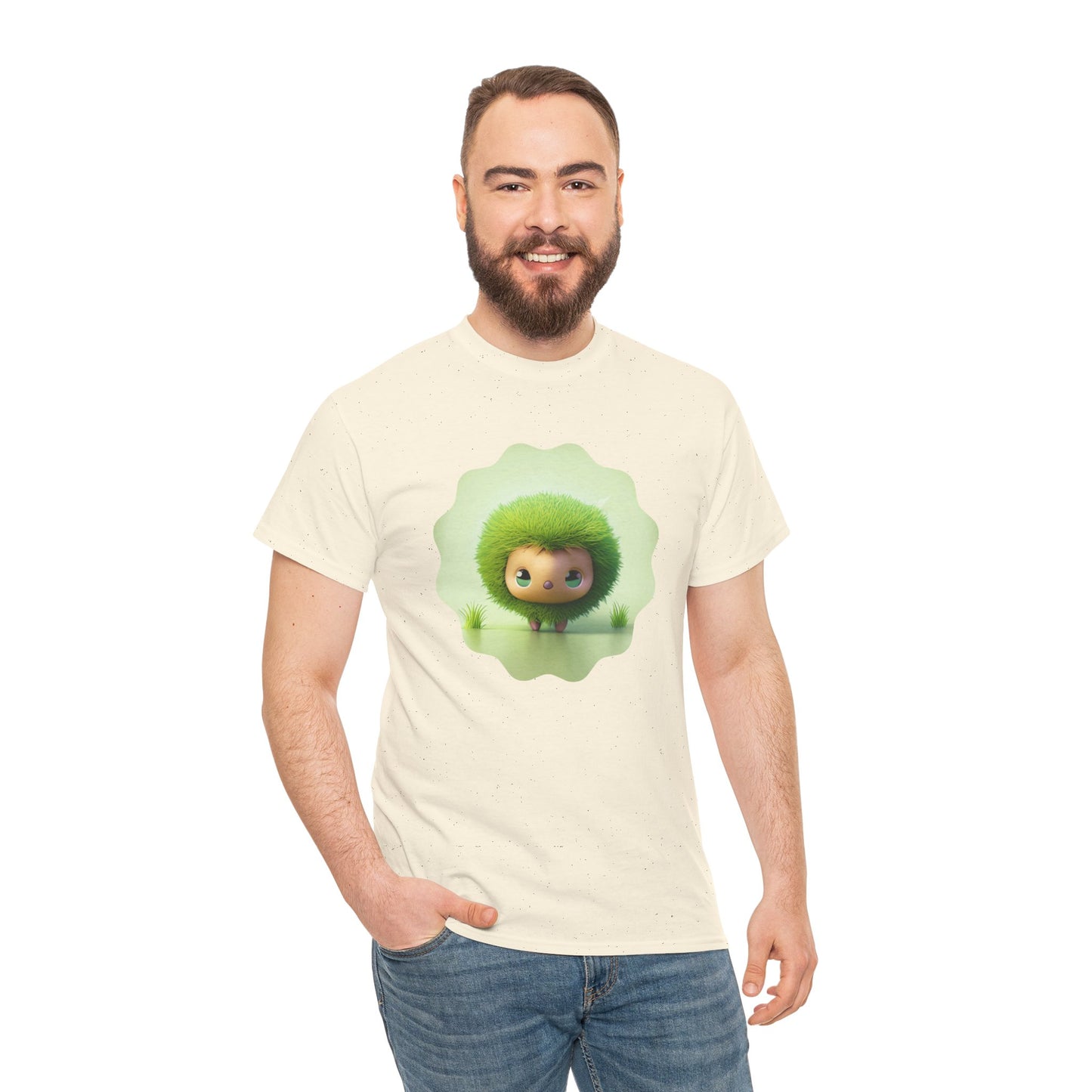 Green Cute CharacterTrendy Unisex Heavy Cotton Tee