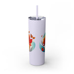 Modern F loral Warmth Skinny Tumbler with Straw, 20oz