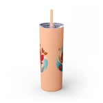 Modern F loral Warmth Skinny Tumbler with Straw, 20oz