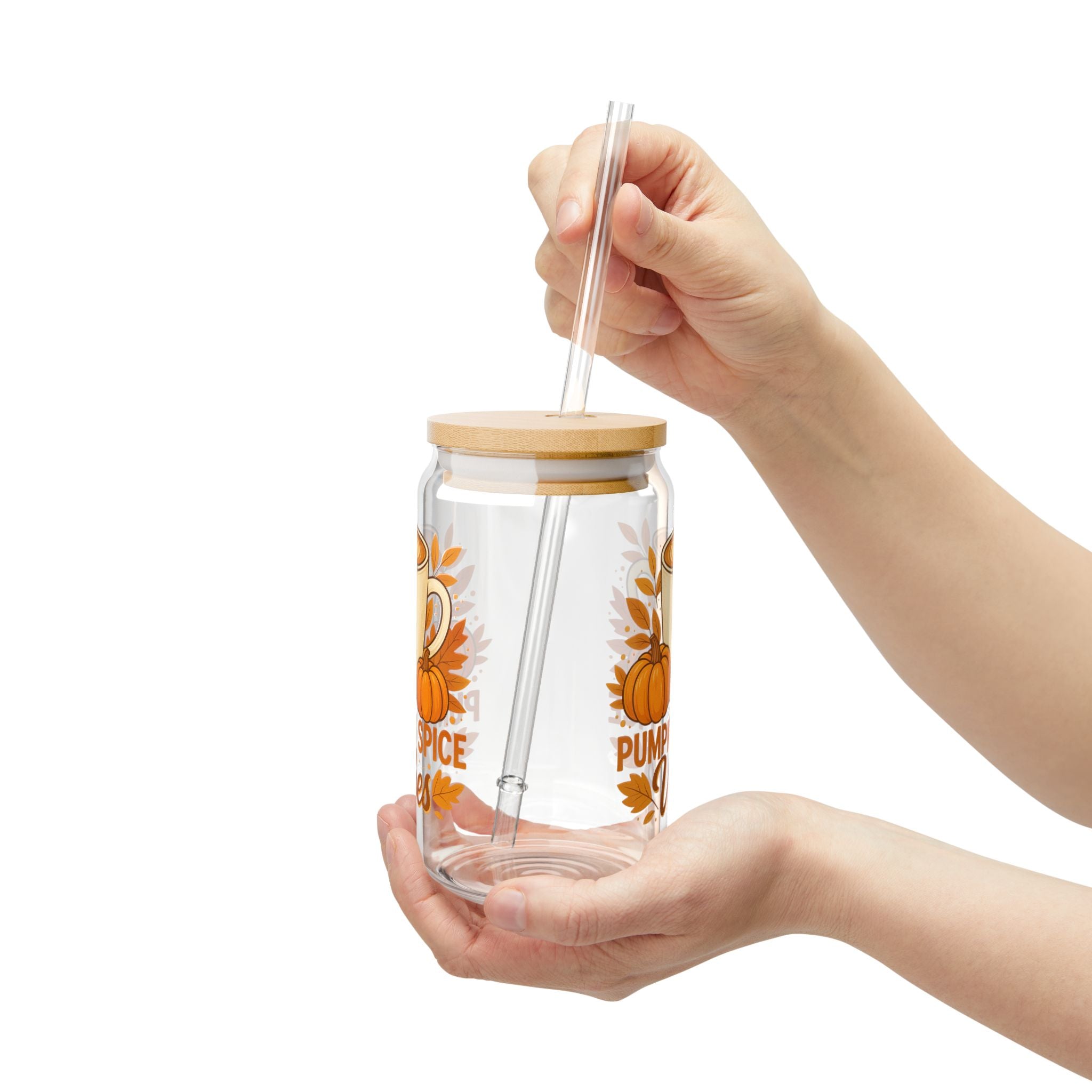 Cozy & Elegant Fall Sipper Glass, 16oz