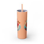 Modern F loral Warmth Skinny Tumbler with Straw, 20oz