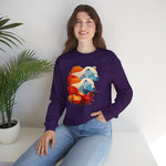 Bear Flower Crewneck Sweatshirt - Cozy Unisex Floral Top