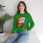 Bear Flower Crewneck Sweatshirt - Cozy Unisex Floral Top