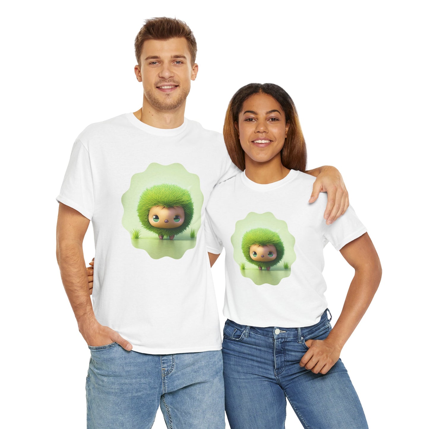 Green Cute CharacterTrendy Unisex Heavy Cotton Tee