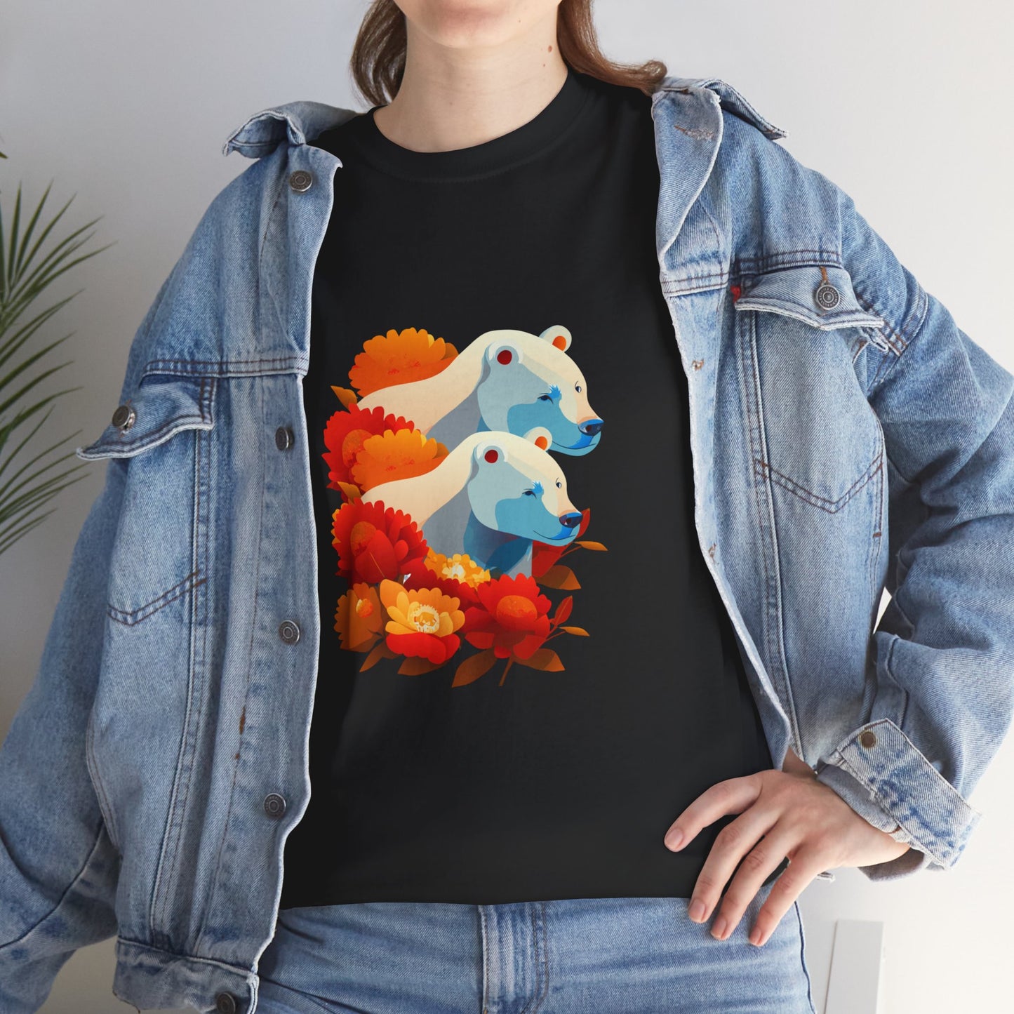 Floral Bear T-Shirt — Cute Bear with Flower Design
