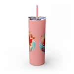 Modern F loral Warmth Skinny Tumbler with Straw, 20oz