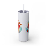 Modern F loral Warmth Skinny Tumbler with Straw, 20oz