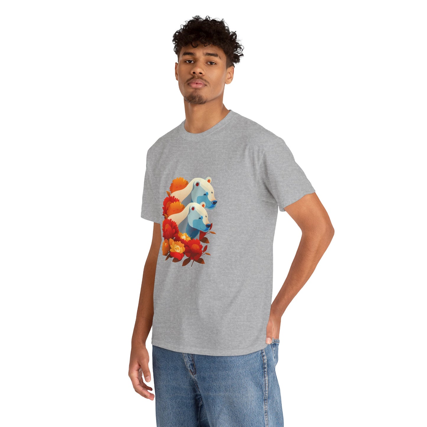 Floral Bear T-Shirt — Cute Bear with Flower Design