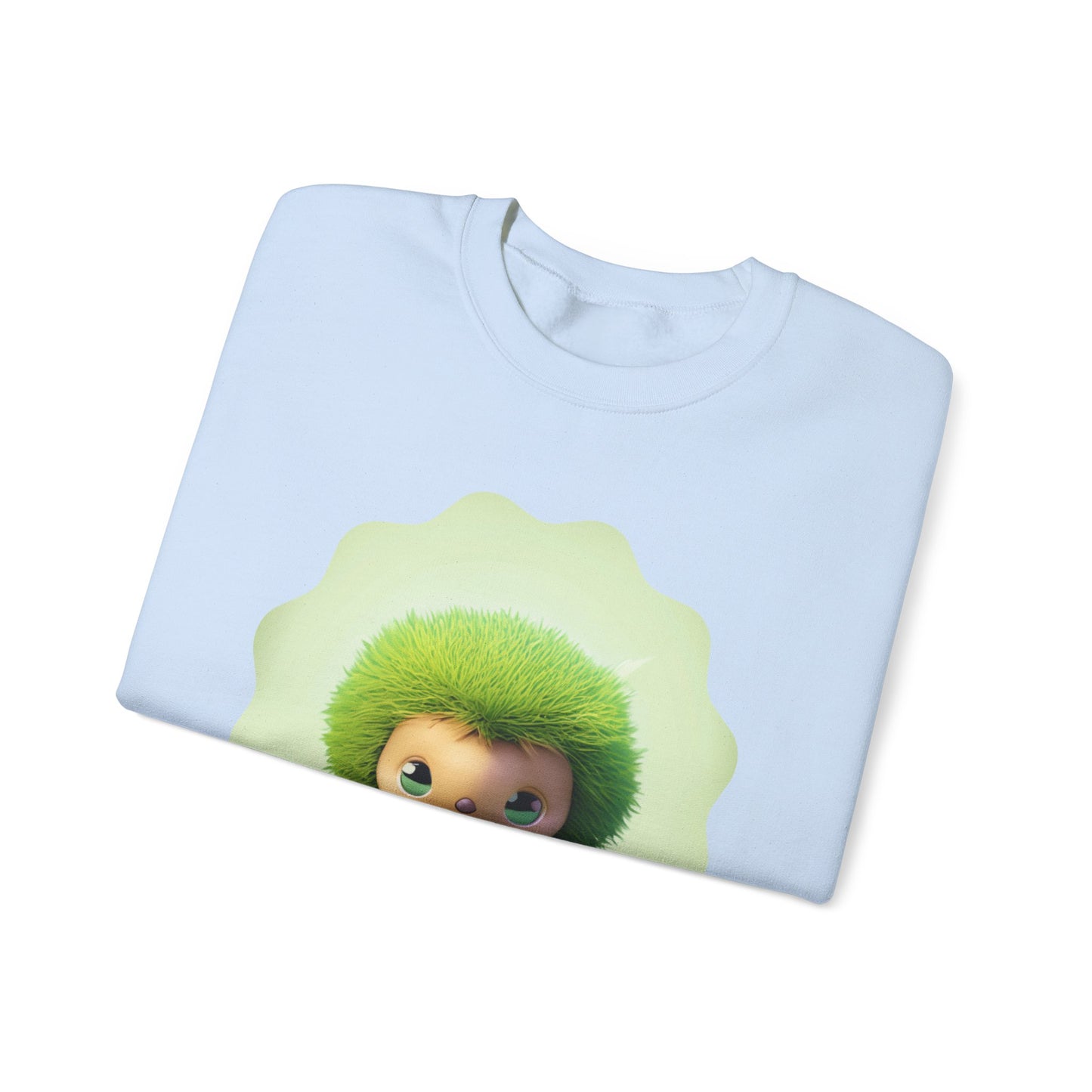 Nature’s Cutie: Green Fuzzy Fantasy Animal Figurine "Unisex Heavy Blend™ Crewneck Sweatshirt